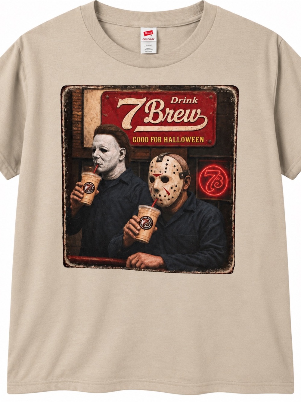 Adult Small NWOT 7 Brew Halloween Graphic Tee